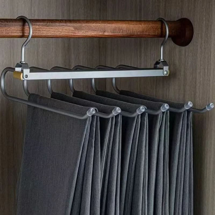 Lisslune | SpaceLuxe Aluminum Pants Hanger – Multi-Layer, Space-Saving Closet Organizer