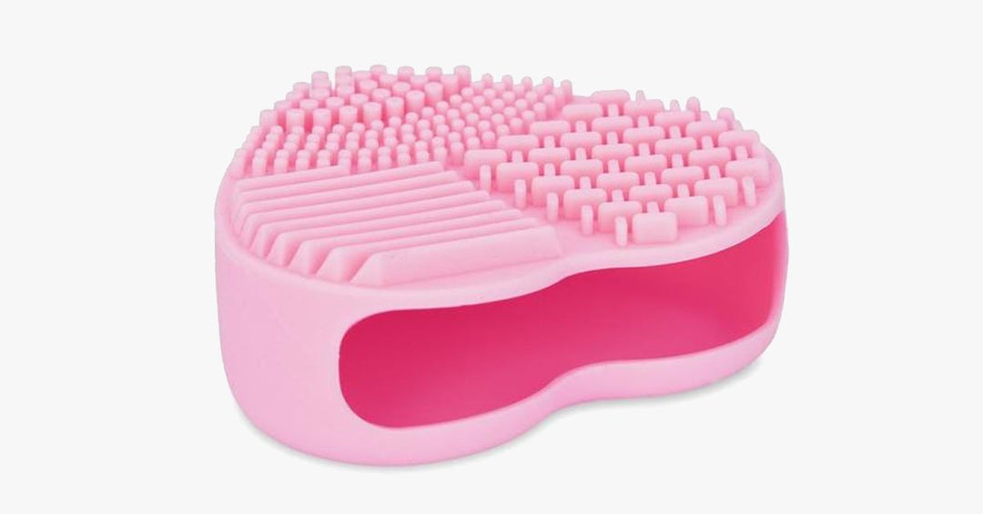 Lisslune | Heart-Shaped Silicone Cosmetic Brush Cleaner Plate Convenient and Easy to Use - Cleans Your Brushes Gently!