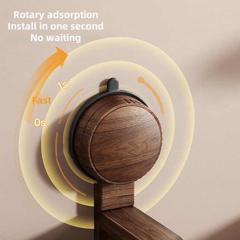 Lisslune | Walnut Wood Toilet Paper Holder – Drill-Free with Suction Cup
