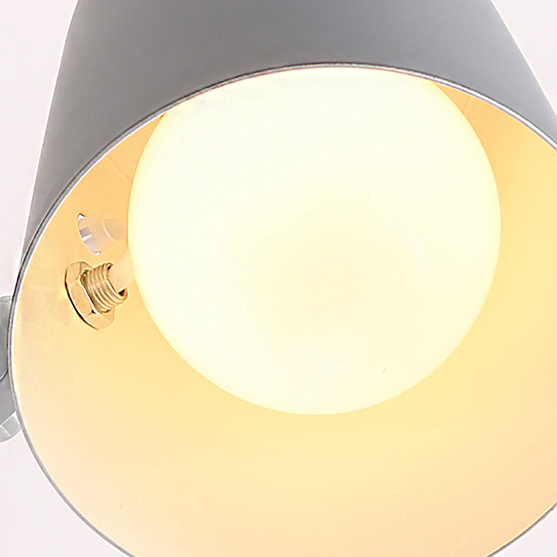 Lisslune | Gray/White/Pink/Yellow/Blue/Green Cone Wall Lamp Minimalist Metal 1 Light Wall Mount Lamp for Nightstand