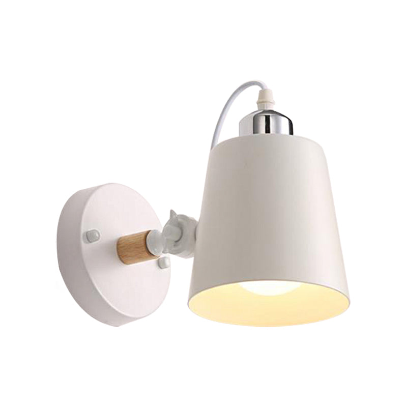 Lisslune | Gray/White/Pink/Yellow/Blue/Green Cone Wall Lamp Minimalist Metal 1 Light Wall Mount Lamp for Nightstand