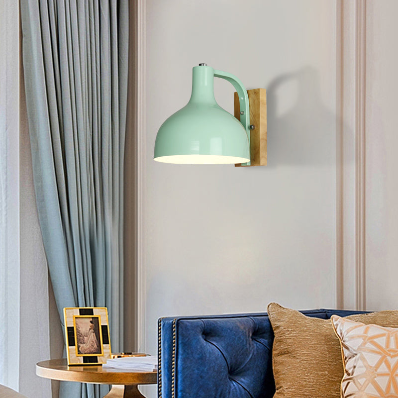 Lisslune | Barn Shade Wall Mount Light Nordic Metal 1 Head 7.5" B White/Pink/Blue/Green Wall Lighting Fixture for Bedroom Nightstand