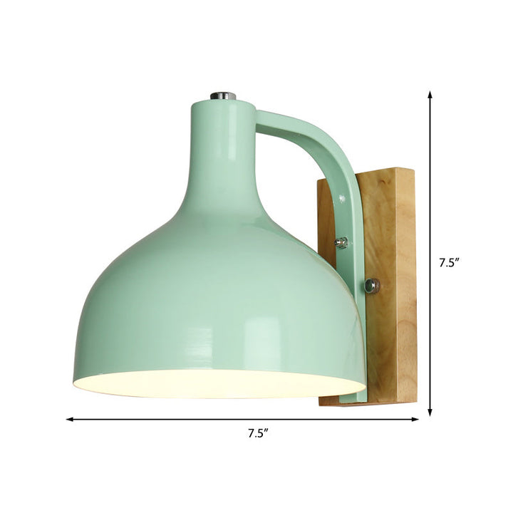 Lisslune | Barn Shade Wall Mount Light Nordic Metal 1 Head 7.5" B White/Pink/Blue/Green Wall Lighting Fixture for Bedroom Nightstand