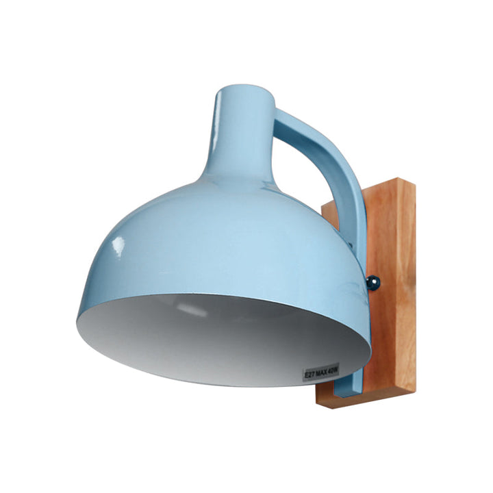 Lisslune | Barn Shade Wall Mount Light Nordic Metal 1 Head 7.5" B White/Pink/Blue/Green Wall Lighting Fixture for Bedroom Nightstand