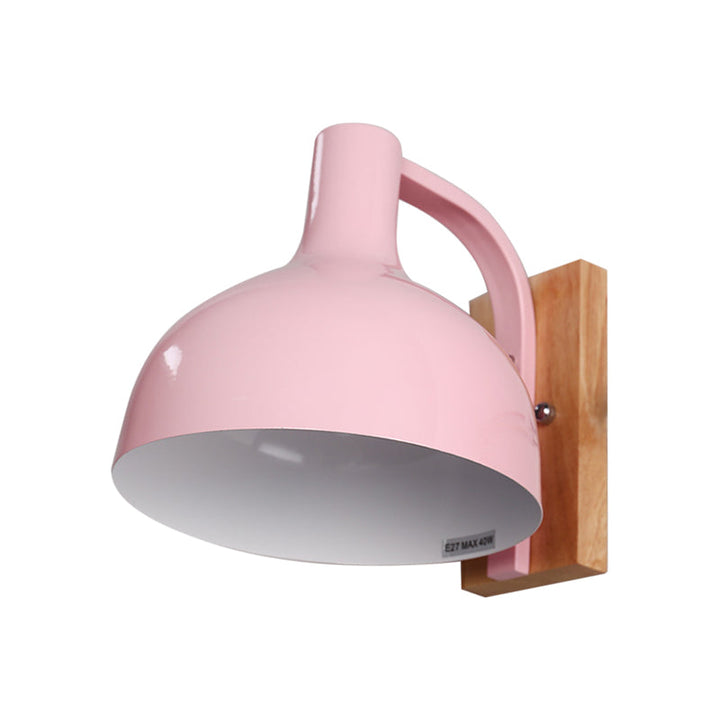 Lisslune | Barn Shade Wall Mount Light Nordic Metal 1 Head 7.5" B White/Pink/Blue/Green Wall Lighting Fixture for Bedroom Nightstand