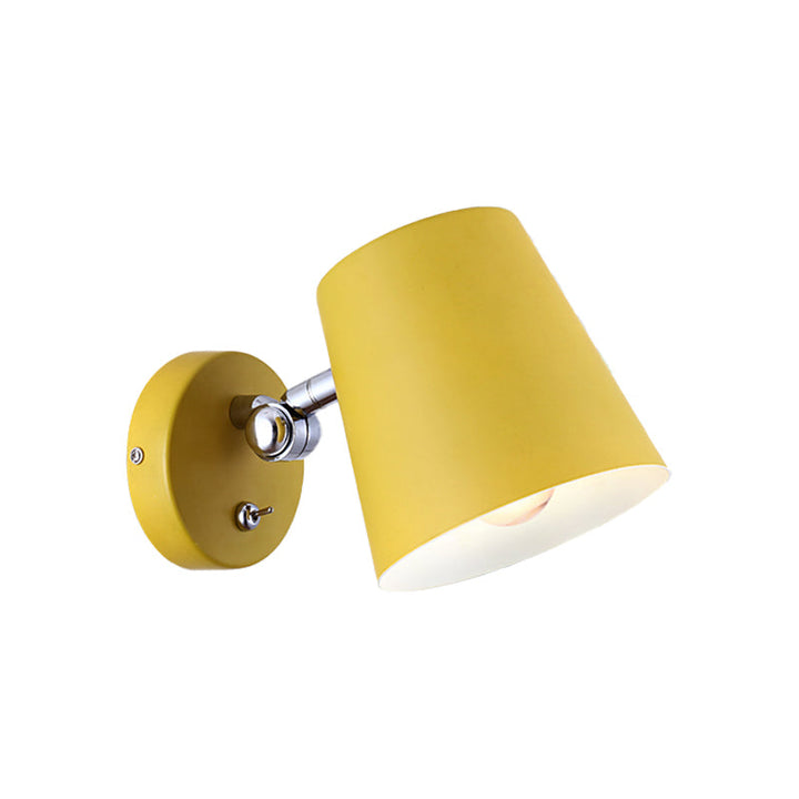 Lisslune | Conical Wall Lamp Macaron Metallic 1 Light Pink/Yellow/Blue Wall Light for Balcony, 5" B
