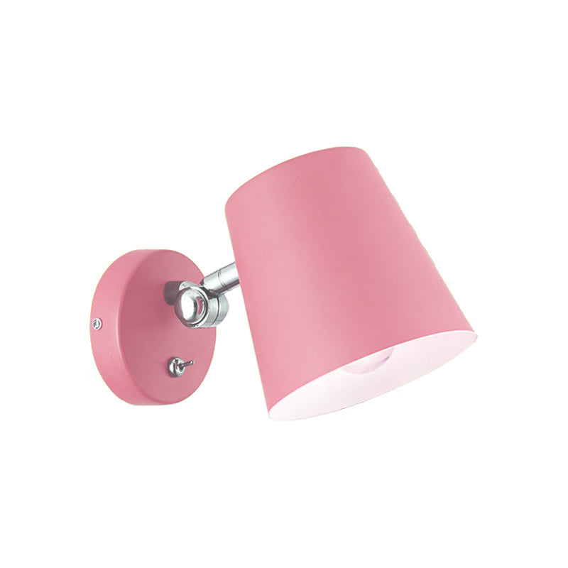 Lisslune | Conical Wall Lamp Macaron Metallic 1 Light Pink/Yellow/Blue Wall Light for Balcony, 5" B