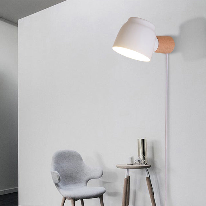 Lisslune | Electrified Wall Lamp Modern Metal 10 cm B 1 Bulb Black/Gray/White Wall Light Sconces for Bedroom