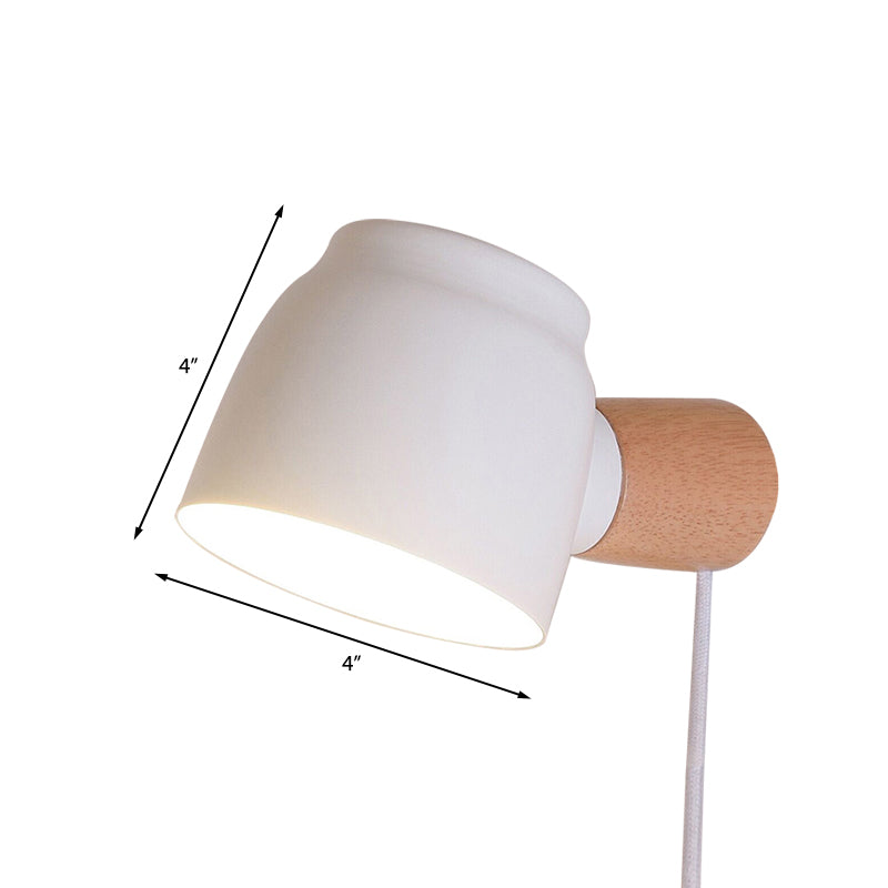 Lisslune | Electrified Wall Lamp Modern Metal 10 cm B 1 Bulb Black/Gray/White Wall Light Sconces for Bedroom