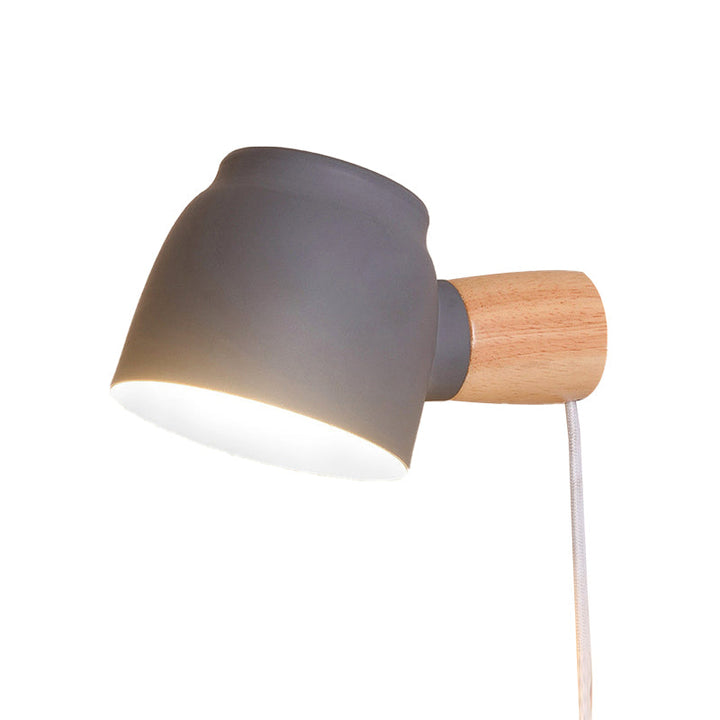 Lisslune | Electrified Wall Lamp Modern Metal 10 cm B 1 Bulb Black/Gray/White Wall Light Sconces for Bedroom