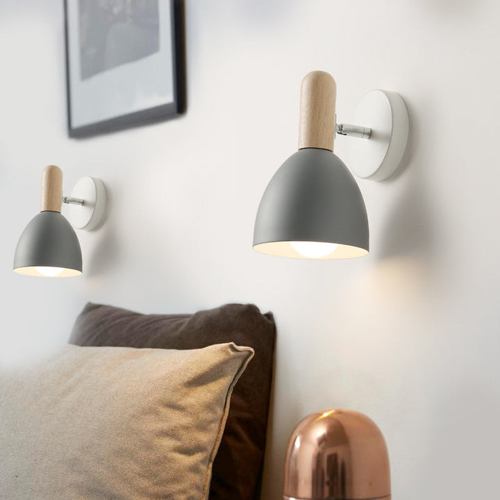 Skørter | Extended Dome Wall Lamp Contemporary Metal 1 Head Black/Gray/White Wall Light for Bedroom, 5" B