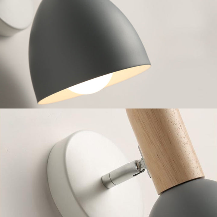 Skørter | Extended Dome Wall Lamp Contemporary Metal 1 Head Black/Gray/White Wall Light for Bedroom, 5" B