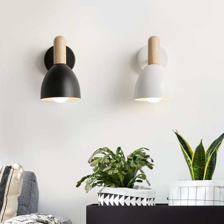 Skørter | Extended Dome Wall Lamp Contemporary Metal 1 Head Black/Gray/White Wall Light for Bedroom, 5" B