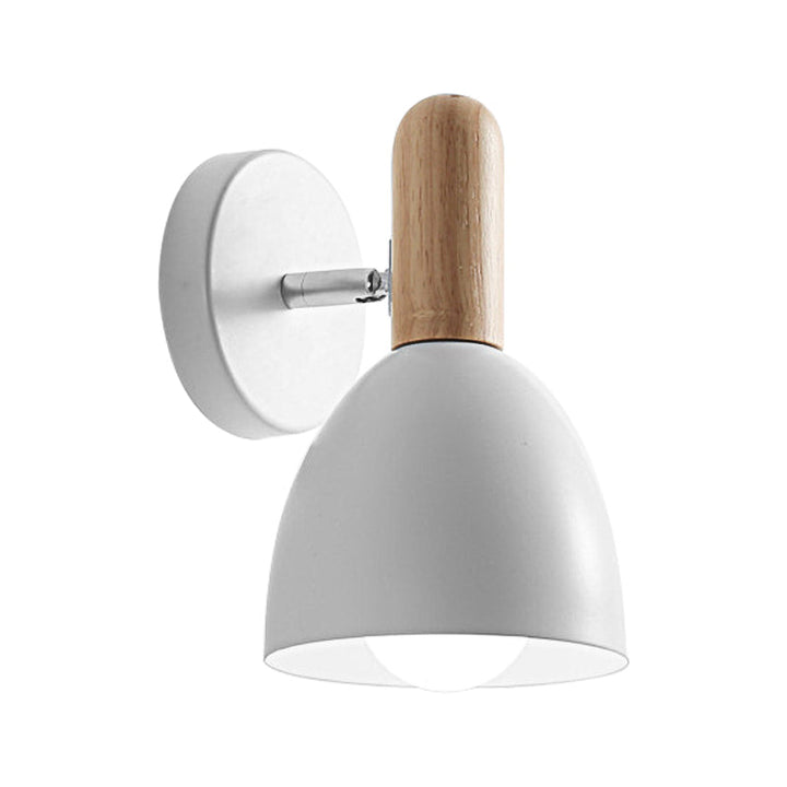 Skørter | Extended Dome Wall Lamp Contemporary Metal 1 Head Black/Gray/White Wall Light for Bedroom, 5" B