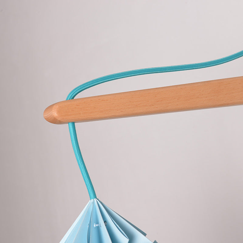 Lisslune | Curved Shadow Paper Wall Lamp Macaron 1 Head White/Pink/Yellow/Blue/Green Sconce Lamp with Wooden Backplate