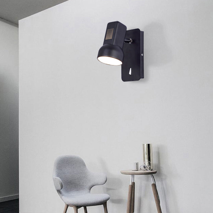 Lisslune | Black/Yellow Barn Wall Light Equipment Adjustable Modernist Metal 1 Light Wall Lamp for Living Room, 4" B