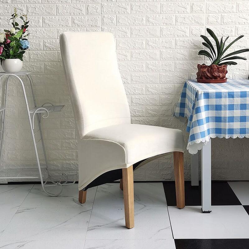 Lisslune | Stretch Velvet XL Size Dining Chair Covers x4 | Soft. Stretchable & Non-Slip for Home Dining Room Decoration