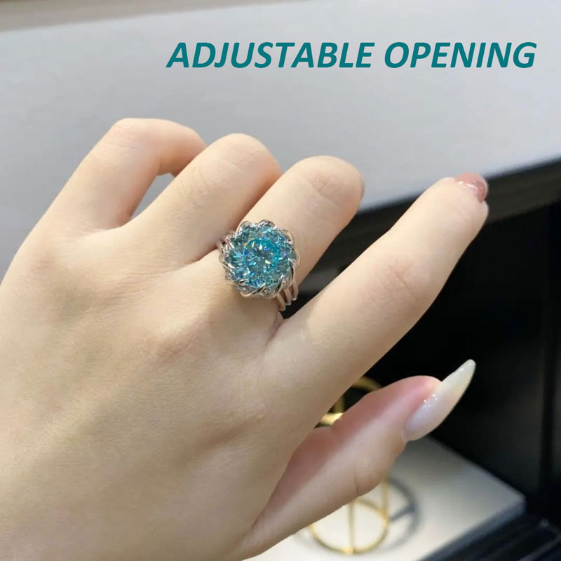 Skorter | 6 Carat Paraiba Blue-green Lotus Diamond Ring