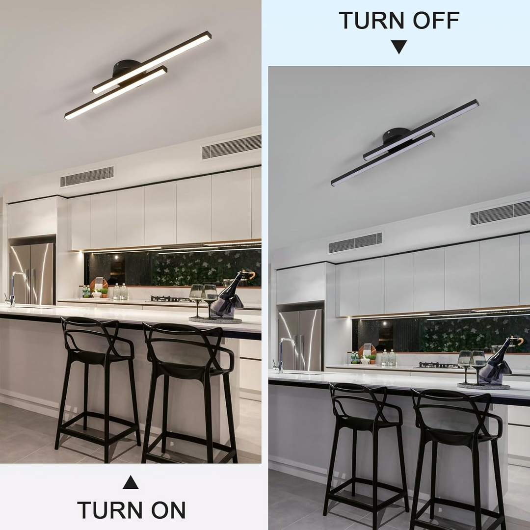 Lisslune | Modern Aluminium Semi Flush Mount LED Ceiling Light | Minimalist Design for Living Room. Bedroom & Hallway