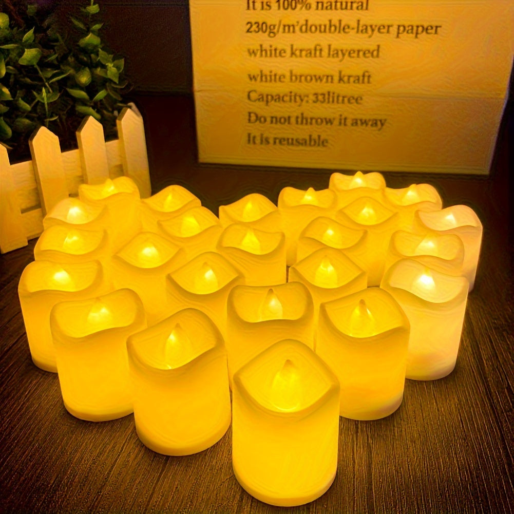 Lisslune | 24/50/100 Pack flameless LED candles – battery-operated flickering tealights, smokeless and romantic for weddings and engagements