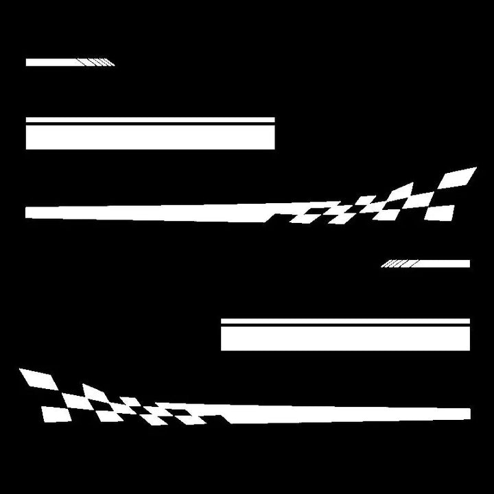 Lisslune | 6Pcs Racing Stripe Vinyl Decal Set for Car Hood, Side, Rearview Mirror