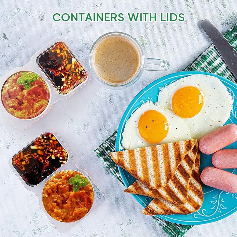 Lisslune | Double Compartment Snack Containers with Lids