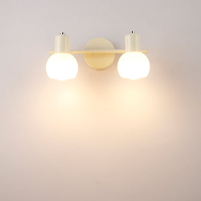 Lisslune | Bubble Shade Bathroom Wall Light Fixture Industry Ivory Glass 2 Lights Black/White Wall Lamp