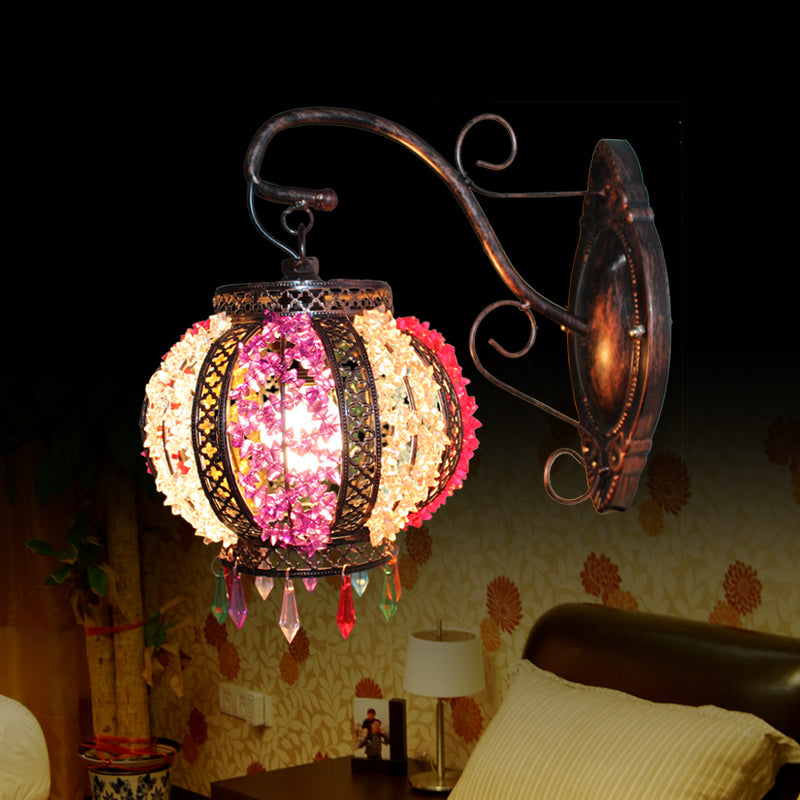 Skørter | Metal Rust Wall Lighting Fixture Globe 1 Head Traditional Wall Sconces Light for Living Room