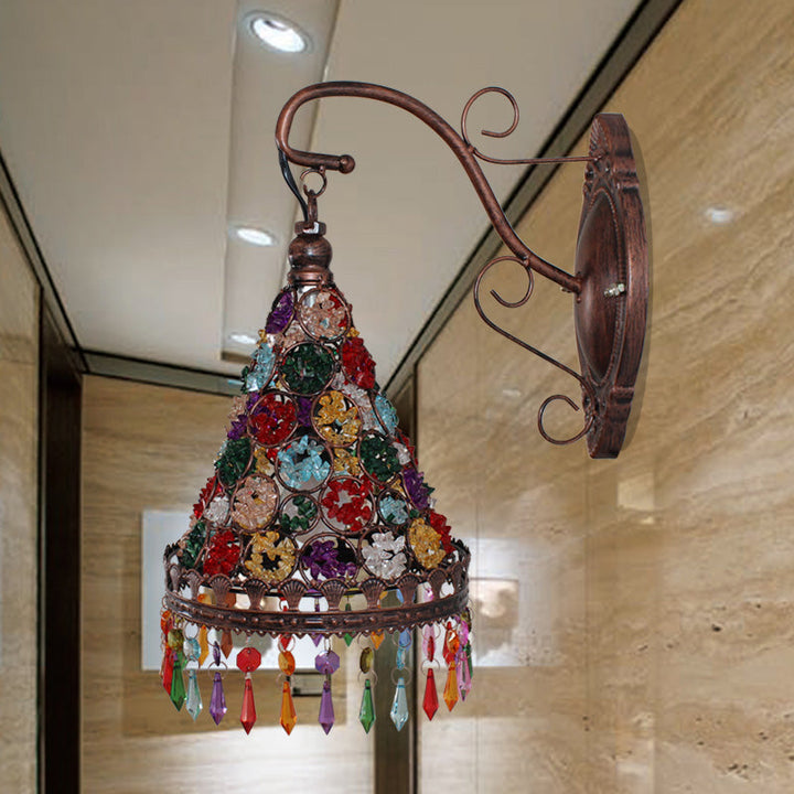 Skørter | Bohemian Cone/Funnel Wall Light 1 Bulb Metal Wall Mounted Light Fixture in Bronze for the Living Room