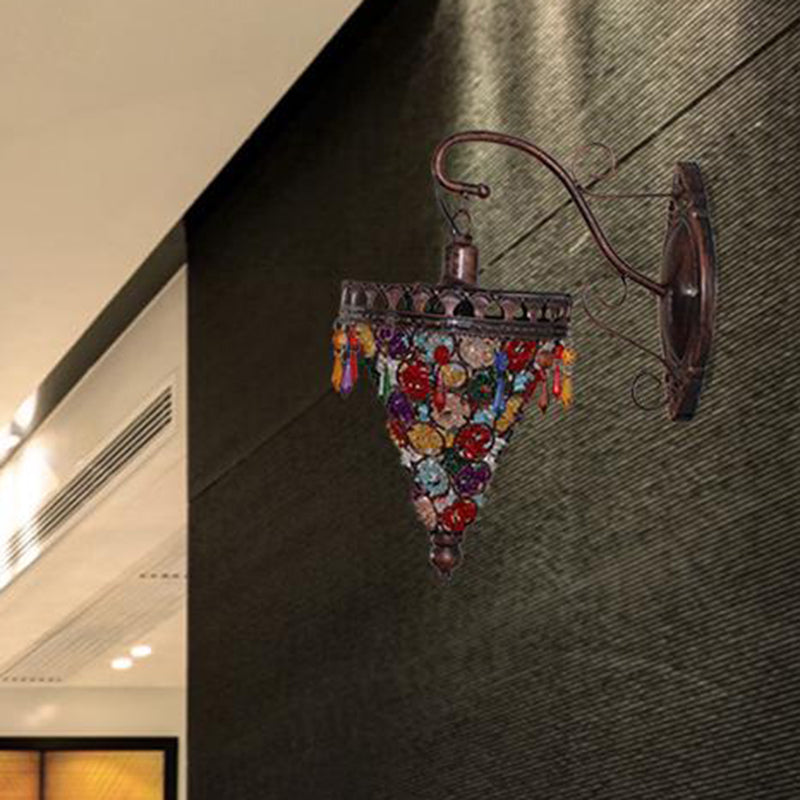 Skørter | Bohemian Cone/Funnel Wall Light 1 Bulb Metal Wall Mounted Light Fixture in Bronze for the Living Room