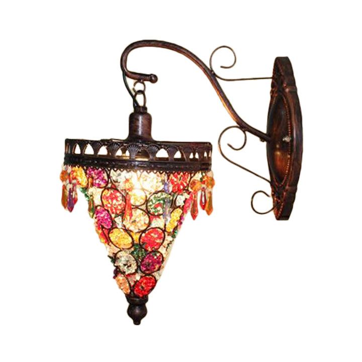Skørter | Bohemian Cone/Funnel Wall Light 1 Bulb Metal Wall Mounted Light Fixture in Bronze for the Living Room