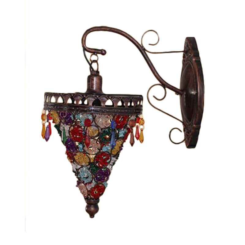 Skørter | Bohemian Cone/Funnel Wall Light 1 Bulb Metal Wall Mounted Light Fixture in Bronze for the Living Room