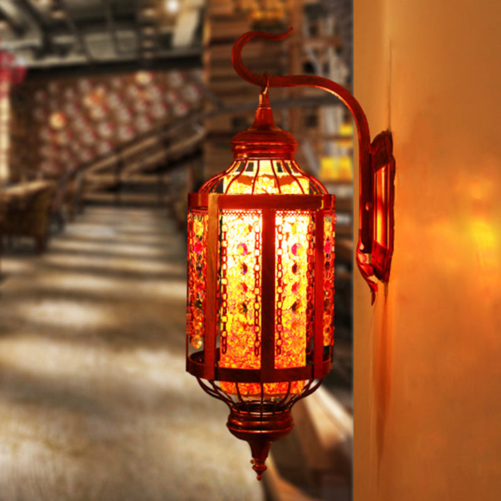 Skørter | Copper Lantern Wall Mount Lighting Antique Metal 1 Head Restaurant Wall Lamp Fixture
