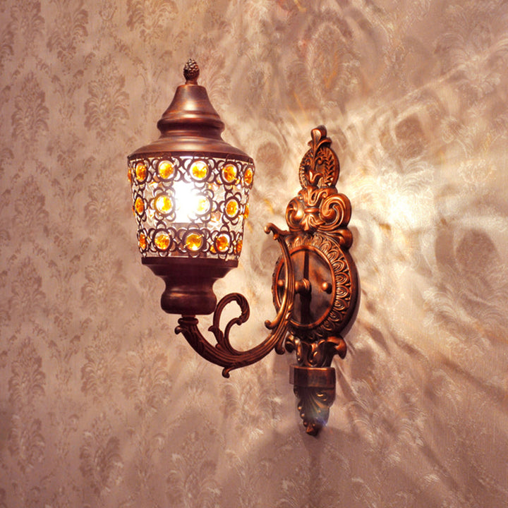 Skørter | Bohemian Lantern Wall Lamp 1-head Metal Wall Mount Lamp in Copper for Bedroom
