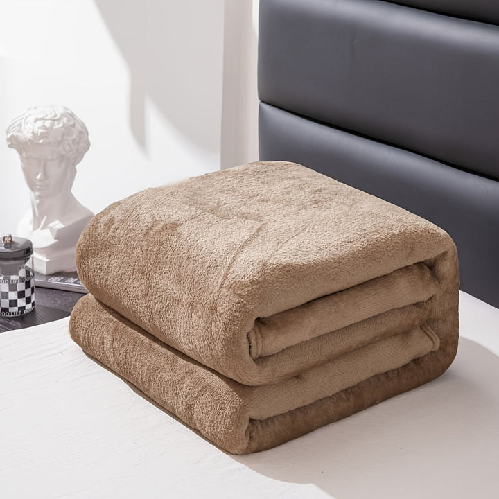 Lisslune | Soft and warm gray flannel blanket for all seasons