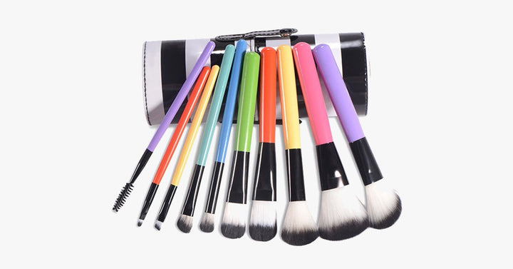 Lisslune | Striped Multicolor Makeup Brush Set – Add a splash of color and professionalism to your makeup set