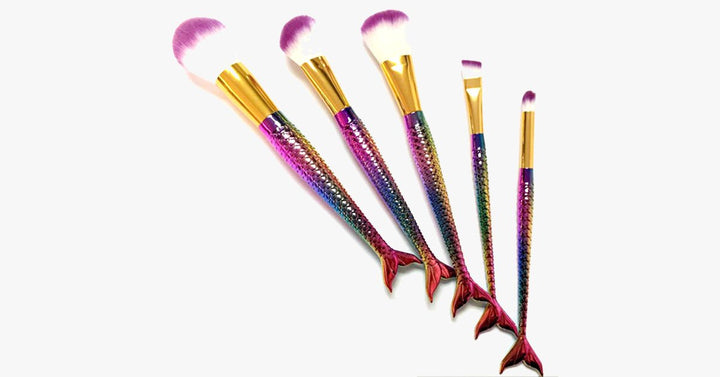 Lisslune | Mermaid Brush Set with 5 Brushes - Gives you the look you desire!