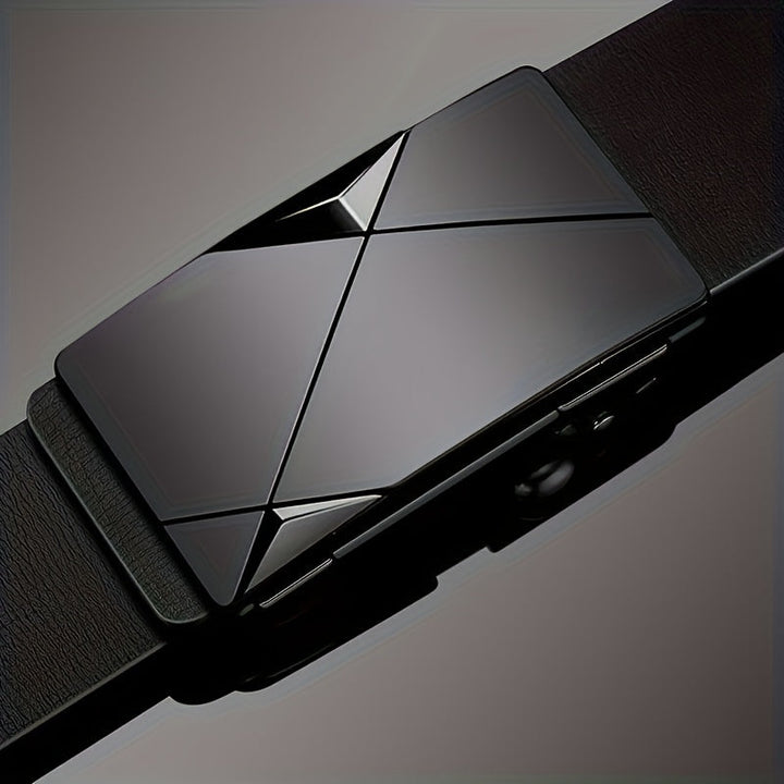 Lisslune | Men’s Genuine Leather Belt with Automatic Buckle – Classic Adjustable Cowhide Waist Belt