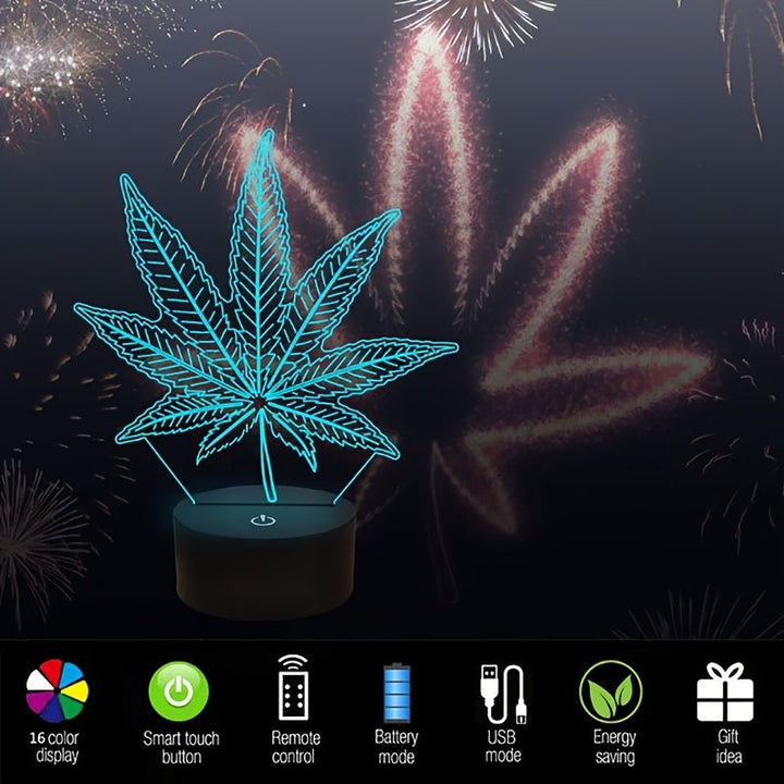 Lisslune | GlowBud - 3D Hemp Leaf Lamp