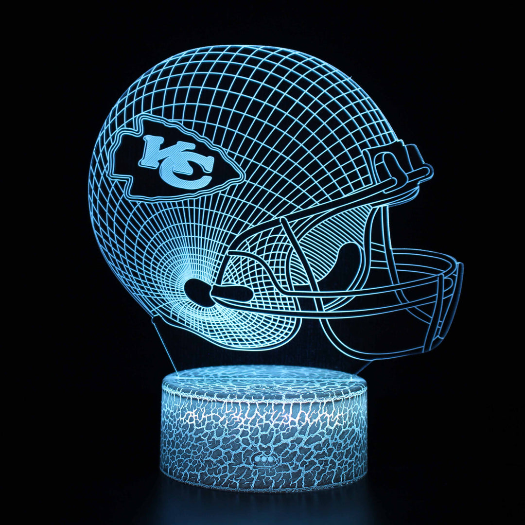 Lisslune | Kansas City Chiefs Football Helmet 3D Optical Illusion Lamp