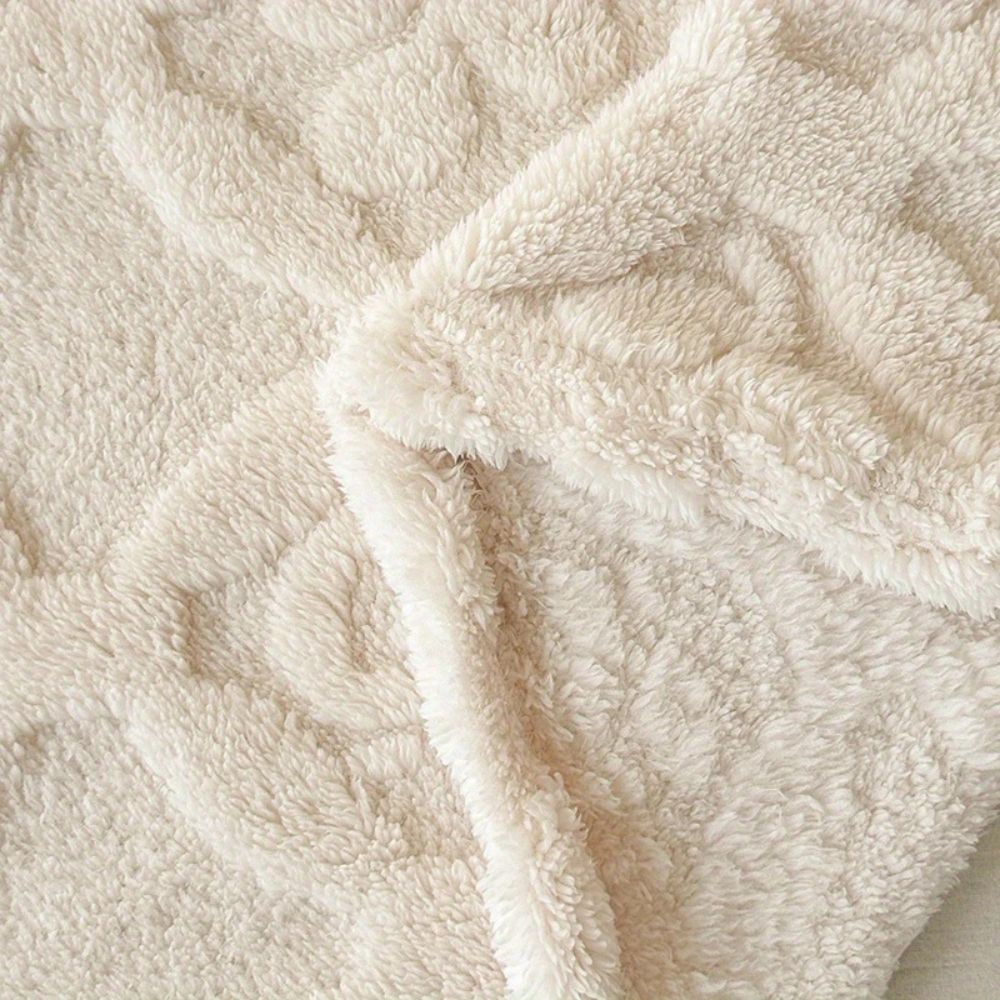 Lisslune | Leaf Embroidery Fleece Winter Blanket