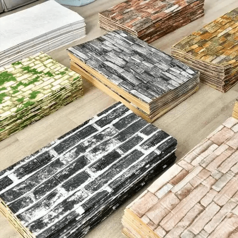 Lisslune | 3D foam wallpaper in brick pattern