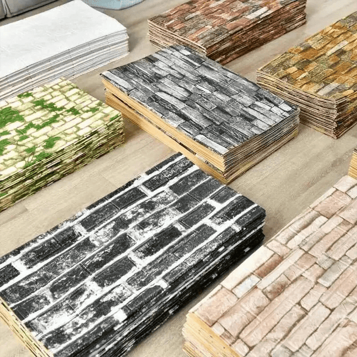 Lisslune | 3D foam wallpaper in brick pattern