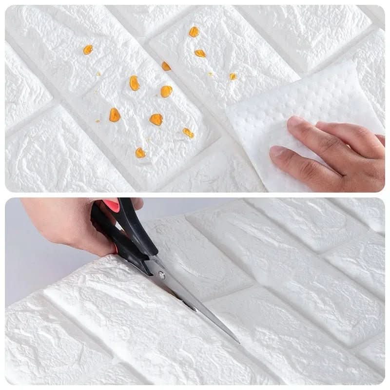 Lisslune | 3D foam wallpaper in brick pattern