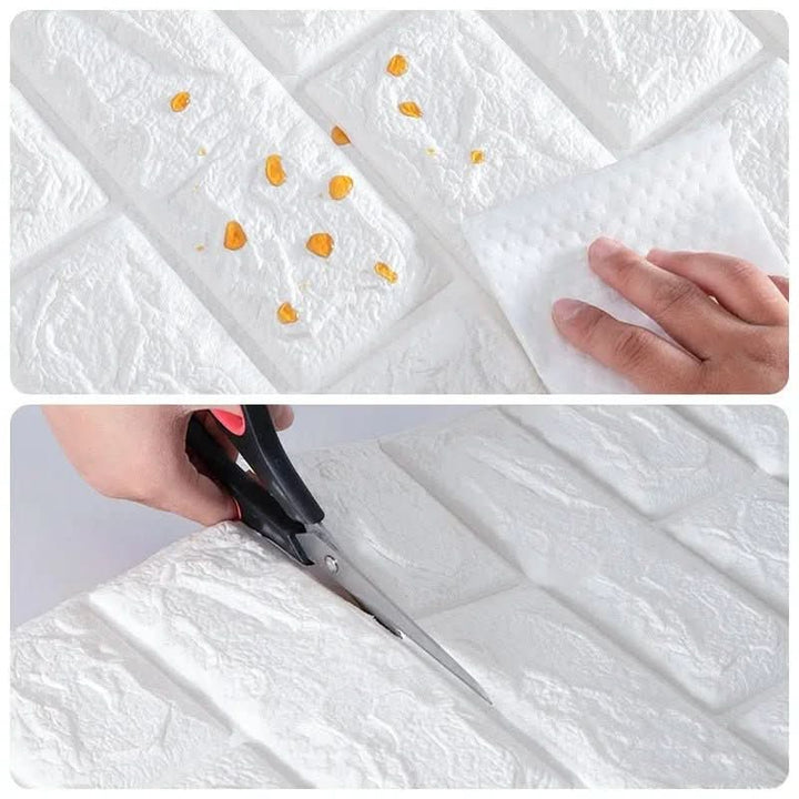 Lisslune | 3D foam wallpaper in brick pattern