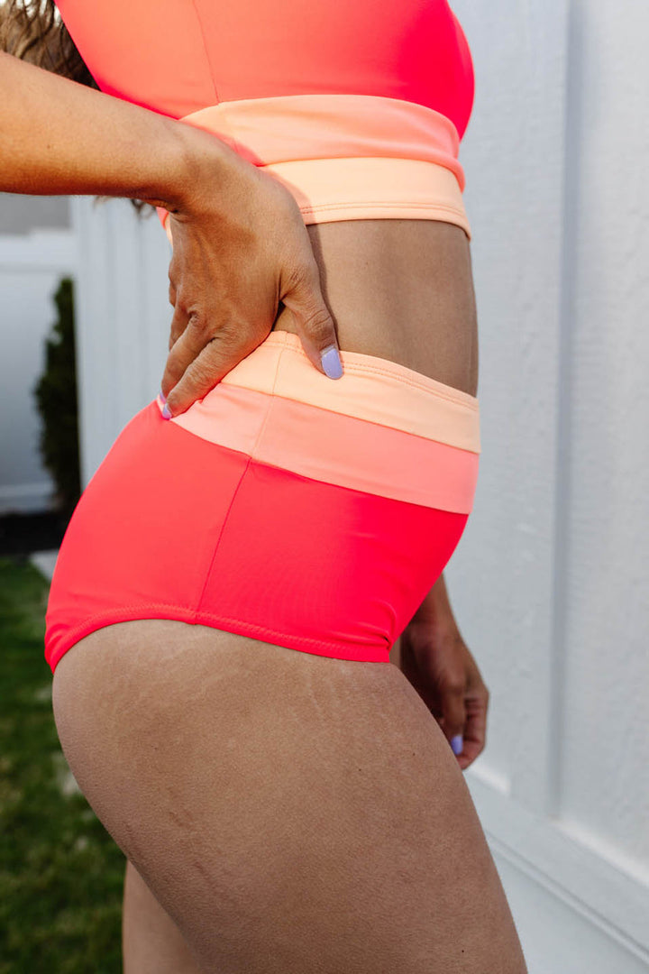 Lisslune | Black Colorblock Cut Back Bikini Set
