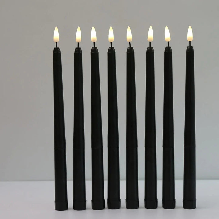 Lisslune | 3 pieces black LED candles with flickering flame