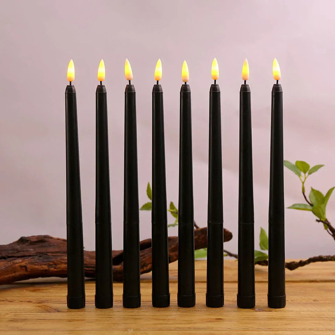Lisslune | 3 pieces black LED candles with flickering flame