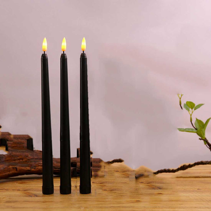 Lisslune | 3 pieces black LED candles with flickering flame