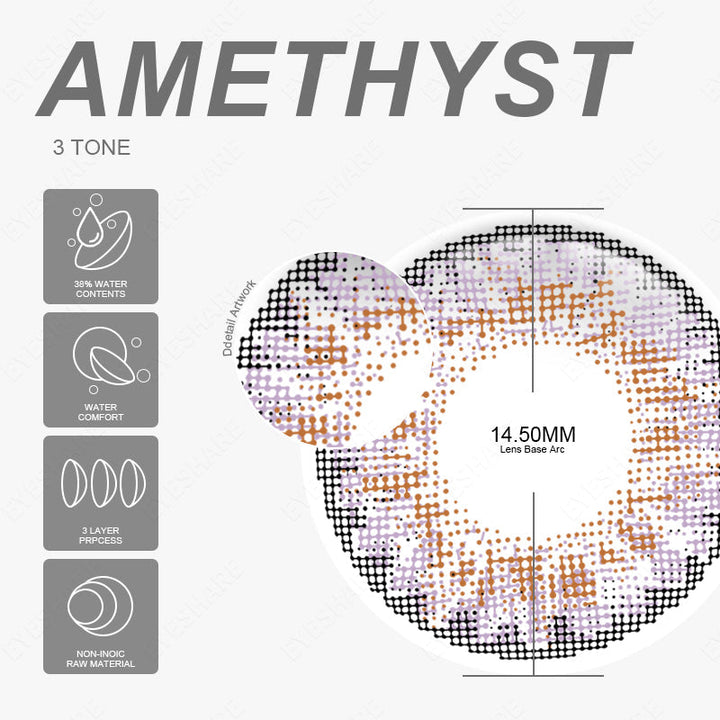Rynx 3TONE Amethyst 14.5mm 1 Pair | 1 Year